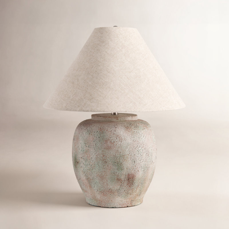 Trini Kiku Table Lamp, Wheat, Cream/Red/Green