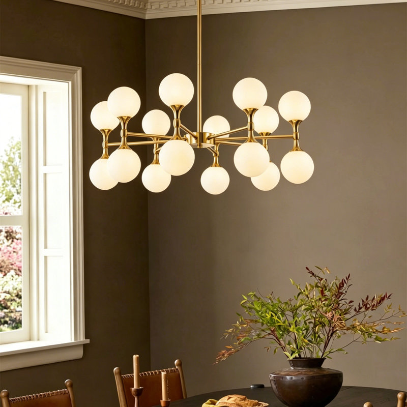 Azucena 16-Light Dimmable Sputnik Sphere Chandelier, Gold
