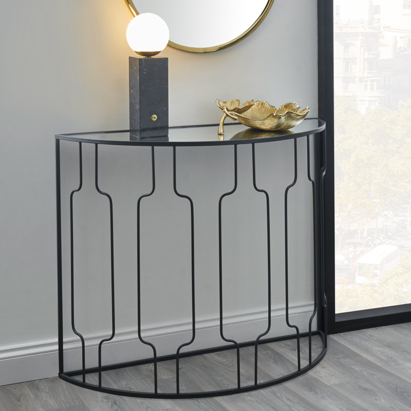 Mel 100 cm W Glass Top Console Table