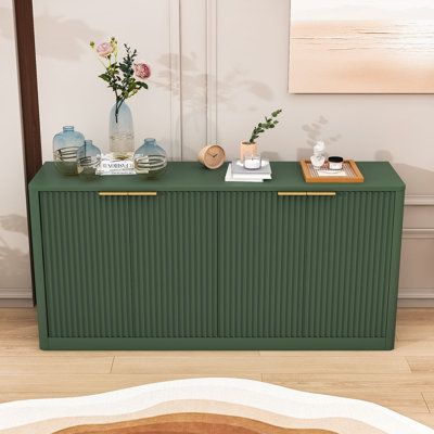 Buffet courbé avec armoire de rangement à 4 portes pour le salon, la cuisine, la chambre à coucher ou le vestibule