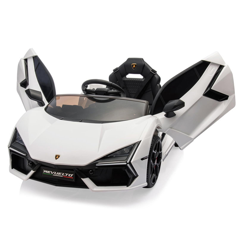 Voiture électrique 12V pour enfants, voiture électrique sous licence Lamborghini Revuelto, Blanc