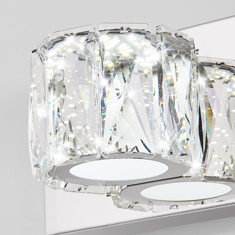 Applique murale moderne en cristal à 6 lumières DEL pour éclairage de meuble-lavabo