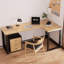 Bureau en bois massif en forme de L Burlywood-541028140-541028138