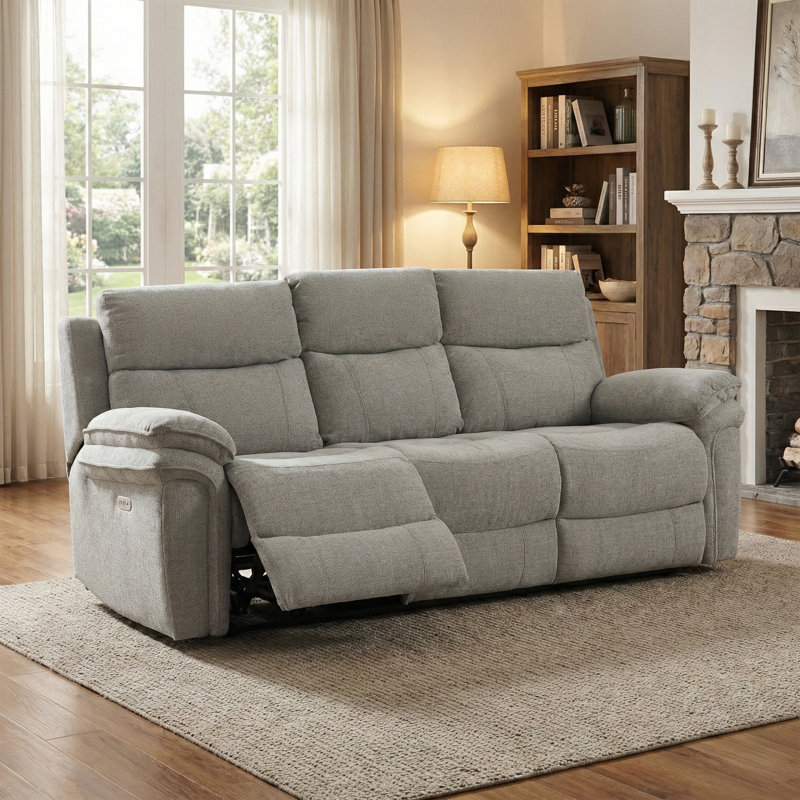 Coombs 3 Seater Electric Reclining Sofa, Grey