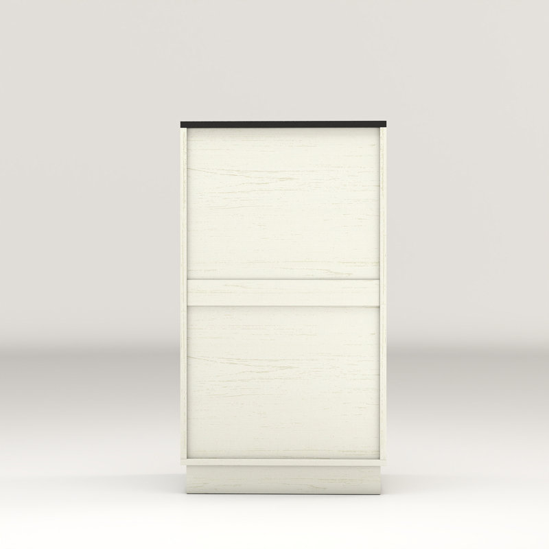 Modern Tilt-Out 10 Gallon Fluted Laundry Hamper Cabinet With  Wave-Textured Hideaway Drawers, Ancient White