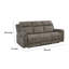 Canapé inclinable manuel Diti, 3 places, microfibre polie brun doux
