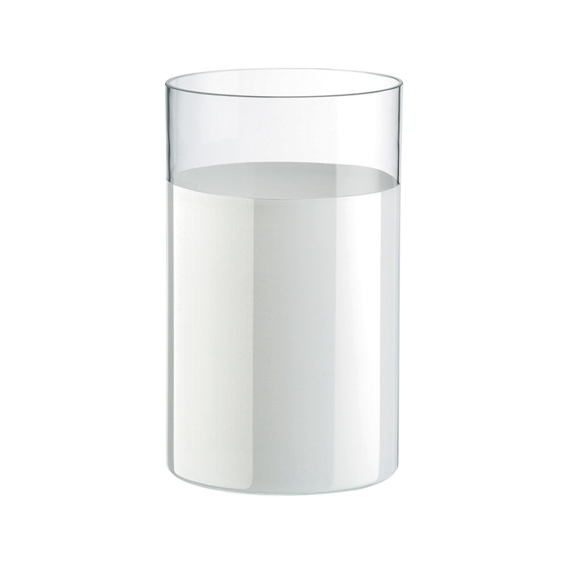 Vase de table en forme de verre haute qualité cadeau Laurelynn, H 8 po x l 4,75 po x P 4,75 po, Transparent/blanc