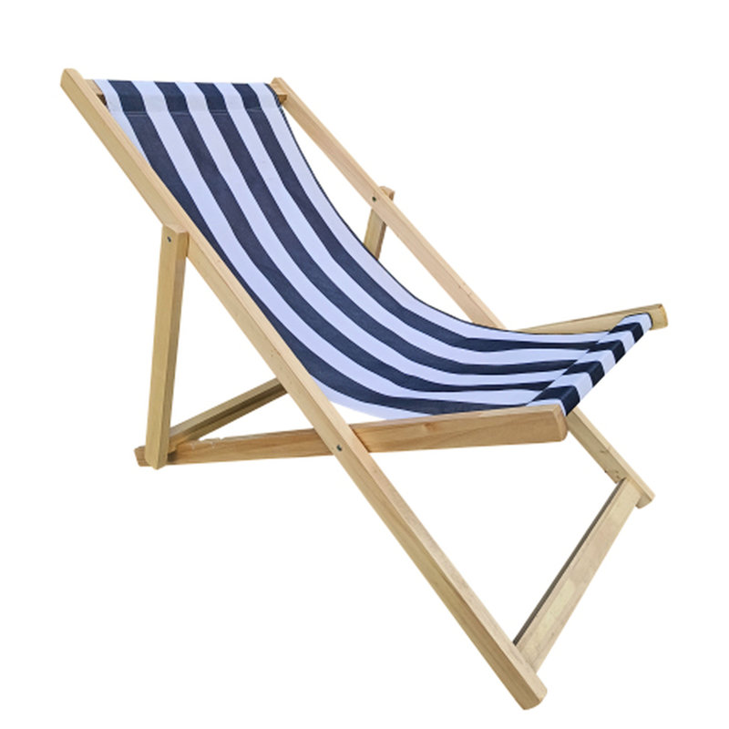 Chaise longue d'extérieur en rayure bleu foncé Populus Largeur, hauteur 33,84 po, capacité de poids de 220 lb à partir du salon pliant, capacité