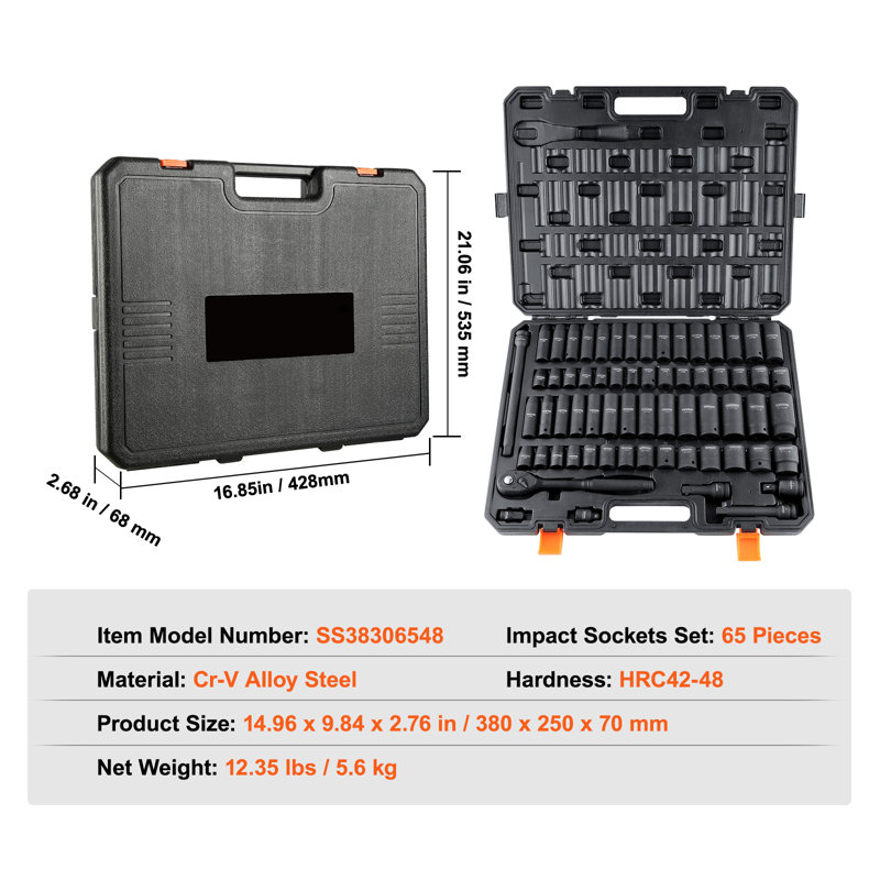 17.13" Drive Bit Ratchet Tool Kit Case