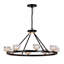 Lustre - fini noir mat + roue ronde en forme de roue de style moderne en cristal