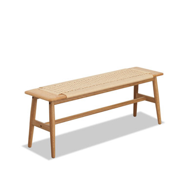 Natural Oak Wood Dining Bench Bed Bench for Dining Room, Bedroom, Living Room