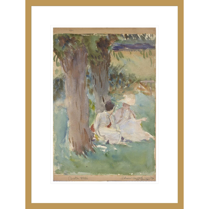 «Under the Willows» par John Singer Sargent - impression giclée encadrée, H 21,75 po x l 16,47 po