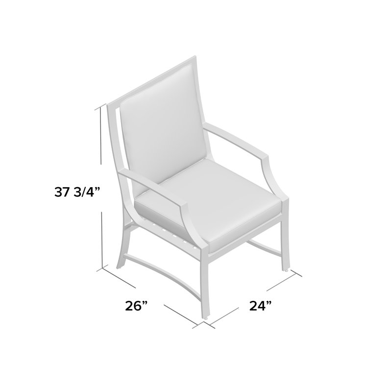 Seal Cove Outdoor Dining Armchair, Canvas Bird's Eye Sunbrella® Canvas, Chestnut Brown