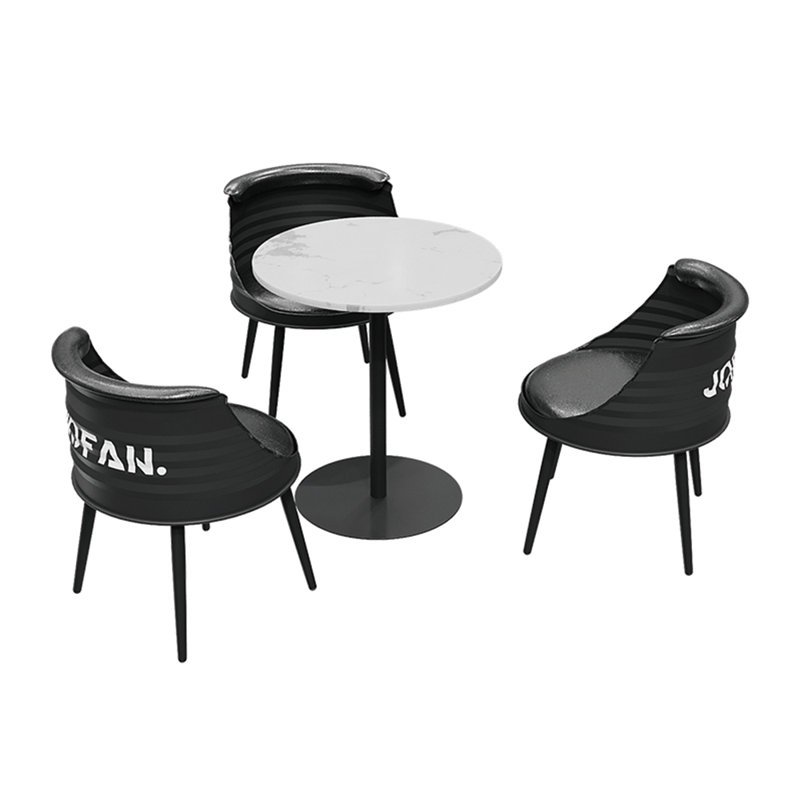 Table et chaises à baril de style industriel, 4, Noir