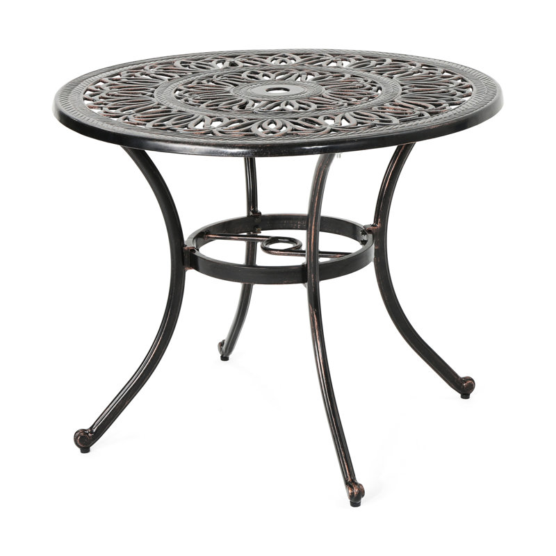 Table en aluminium coulé cuivré pour l'extérieur - Élégante et solide construction