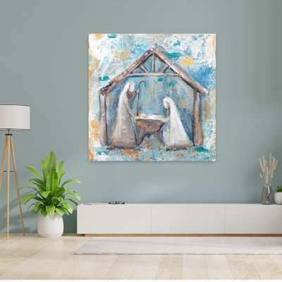 Nativité, art abstrait d'hiver contemporain