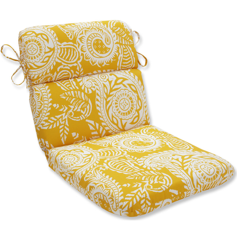 Outdoor 3'' Dining Chair Back Cushion, Yellow