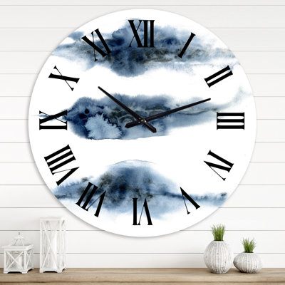 Abstrait de nuages bleu foncé - horloge murale moderne