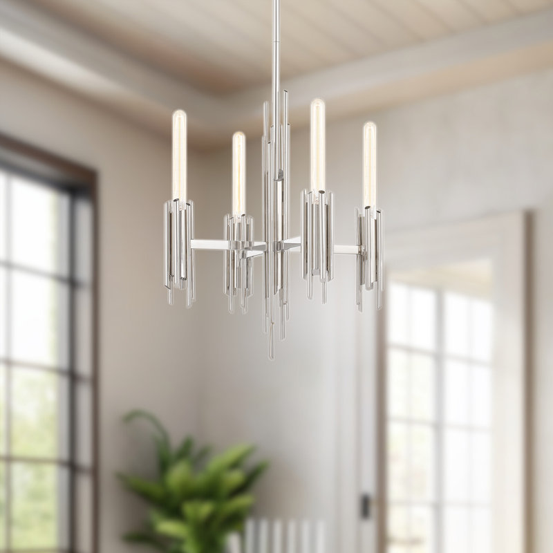 Torres 4 - Light Chandelier, Polished Nickel