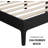 NTC Ruby Solid Wood Platform Bed with Natural Rattan Headboard and Silent Slats, Mid-Century Modern Style, 1000 Lb Capacity, No Box Spring Needed, Effortless Assembly Burnt Black-306799106-306799135