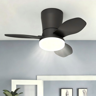Ventilateur de plafond encastrable 25,6 po à 6 vitesses à intensité variable réversible à DEL avec télécommande et contrôle d'application