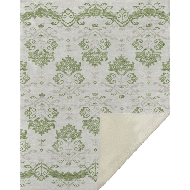 Jeté Sherpa ASB759 rétro lavable à la machine Addison, Vert