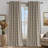 NICETOWN 2 Panels 100% Linen Blackout Plaid Curtains for Bedroom Living Room, Rustic Gingham Windowpane Drapes Thermal Insulated Privacy Rod Pocket Back Tab-1215793293-1215793294