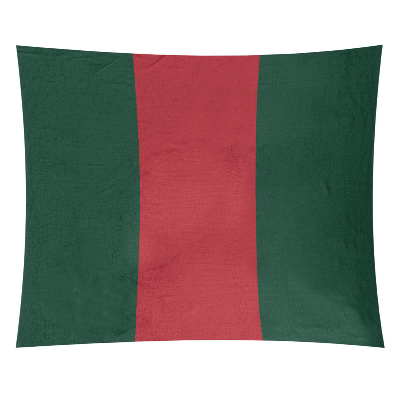 Tapisserie de polyester Minnesota, H 88 po x l 104 po, Vert forêt / rouge Iron Range / vert forêt