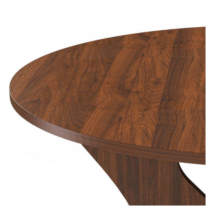 Table de salle à manger pliante 43 po pour petits espaces, table en panneau de fibres à densité moyenne avec placage en noyer