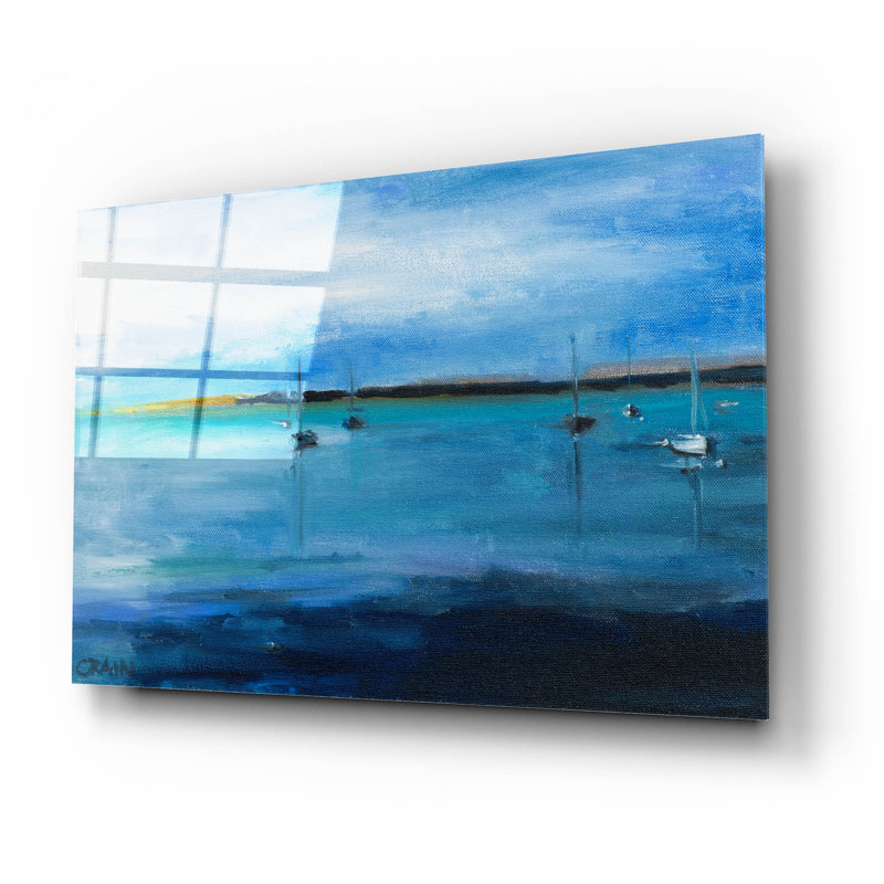 Art mural en verre acrylique épique «White Fish Bay» par Curt Crain, 24 po x 16 po, H 16 po x l 24 po
