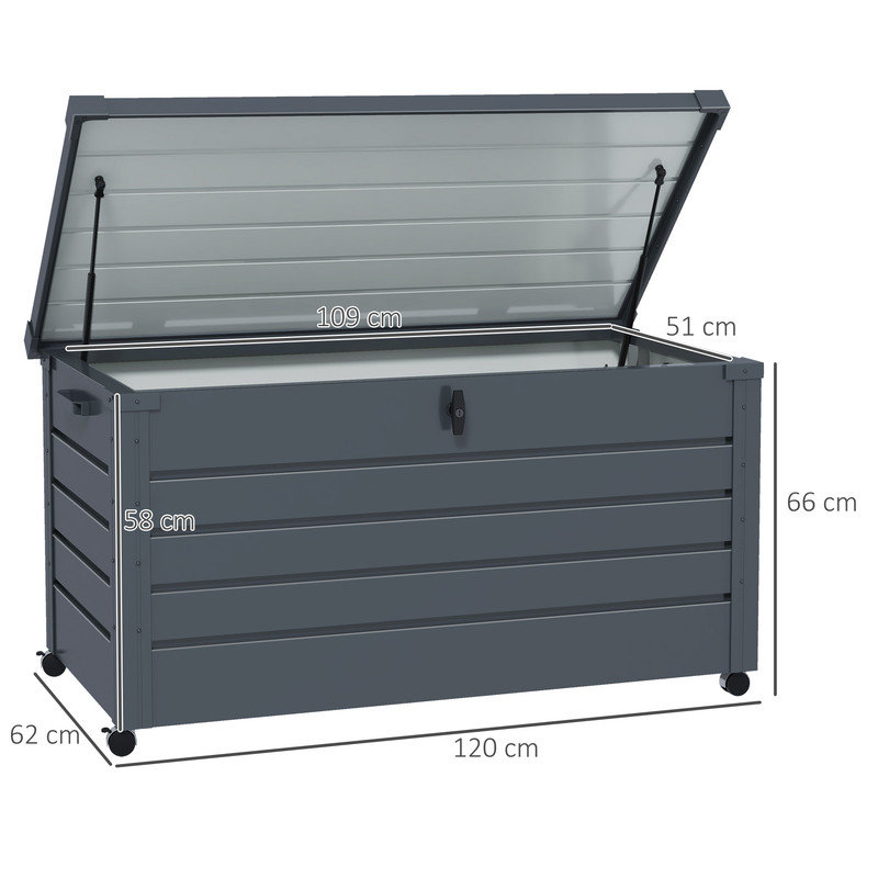 CLIY 62cm W Steel Deck Box in Grey