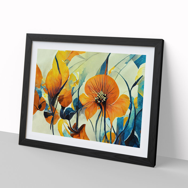Flowers - Framed Print, Black Framed, 46cm H x 64cm W
