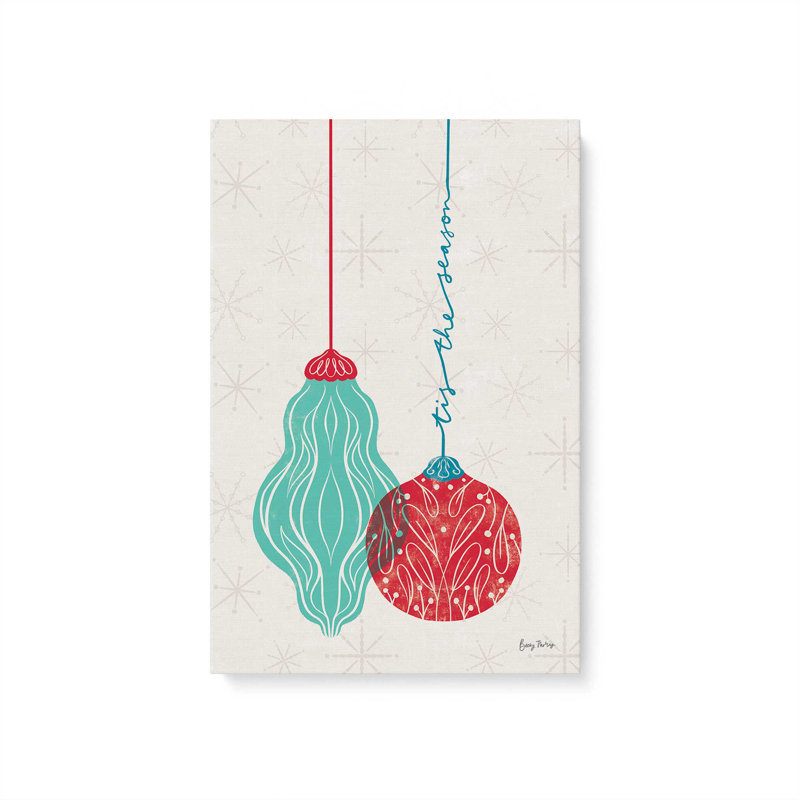 Elegant Holiday Ornaments III, reproduction sur toile, H 18 po x l 12 po x P 1,25 po, Toile tendue