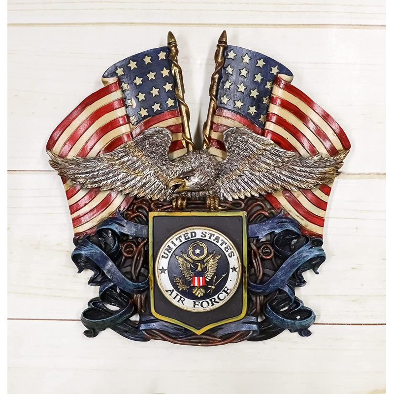 Emblème Bridwell Air Force Eagle avec drapeaux américains