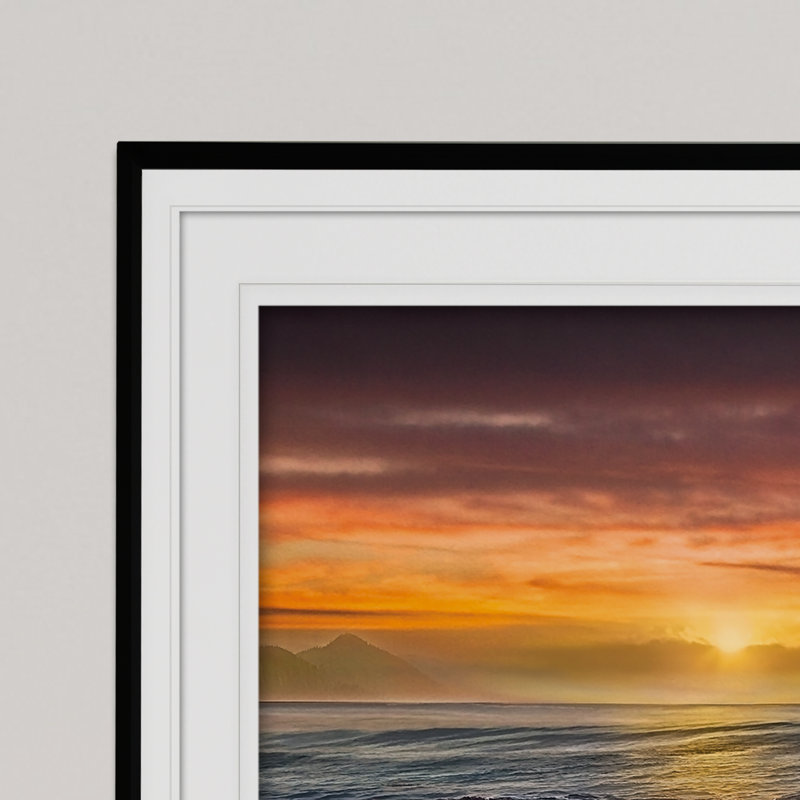 Sundown Descanso Beach - reproduction de cadre photo, H 26 po x l 36 po x P 1,5 po, Noir