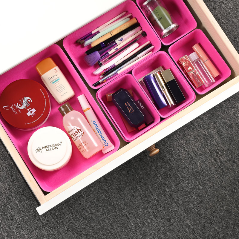 2.4'' H x 7.9'' W x 10.8'' D Organizer Set, Hot Pink