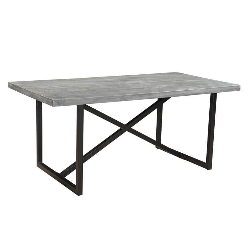 Hessle 3 Piece Solid Wood Dining Set, 30" H x 35" L x 59" W, Black/Gray