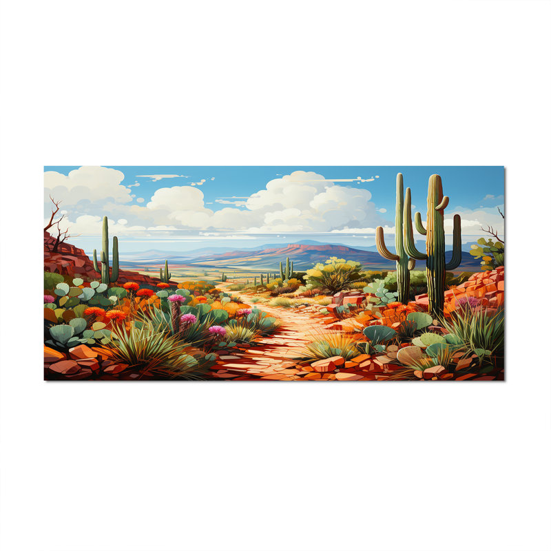Orgue gardien Ke Kee cactus vert du désert - Cactus, H 28 po x l 60 po, Toile tendue, Sans cadre