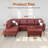 Amielia 3 - Piece Vegan Leather Sectional-443442148-443442138-443442139