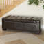Banc en brun. Offre un rangement spacieux pour les oreillers, couvertures et articles de compagnie. Ouverture douce de la charnière pressurisée. Assemblage requis. 50,75 po x 20 po 17 po brun avec capitonnage. Convient aux articles. Facile-700473438
