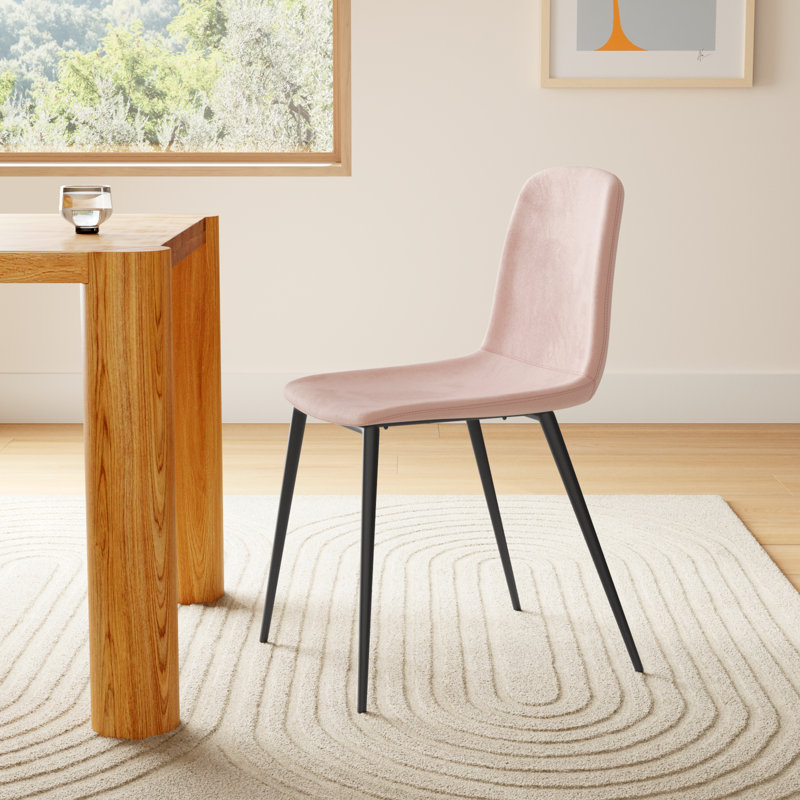 Kody Velvet Upholstered Dining Chair , Blush