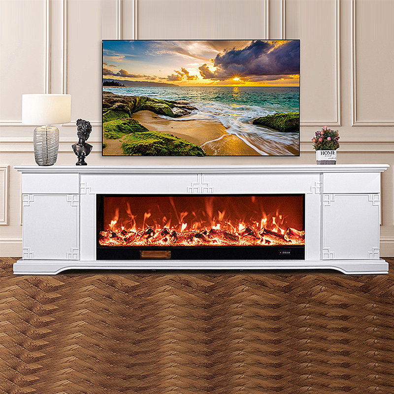 Simple TV cabinet with electronic fireplace
