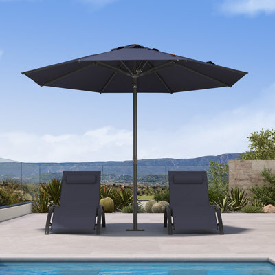 Parasol de table semi-automatique pour l'extérieur