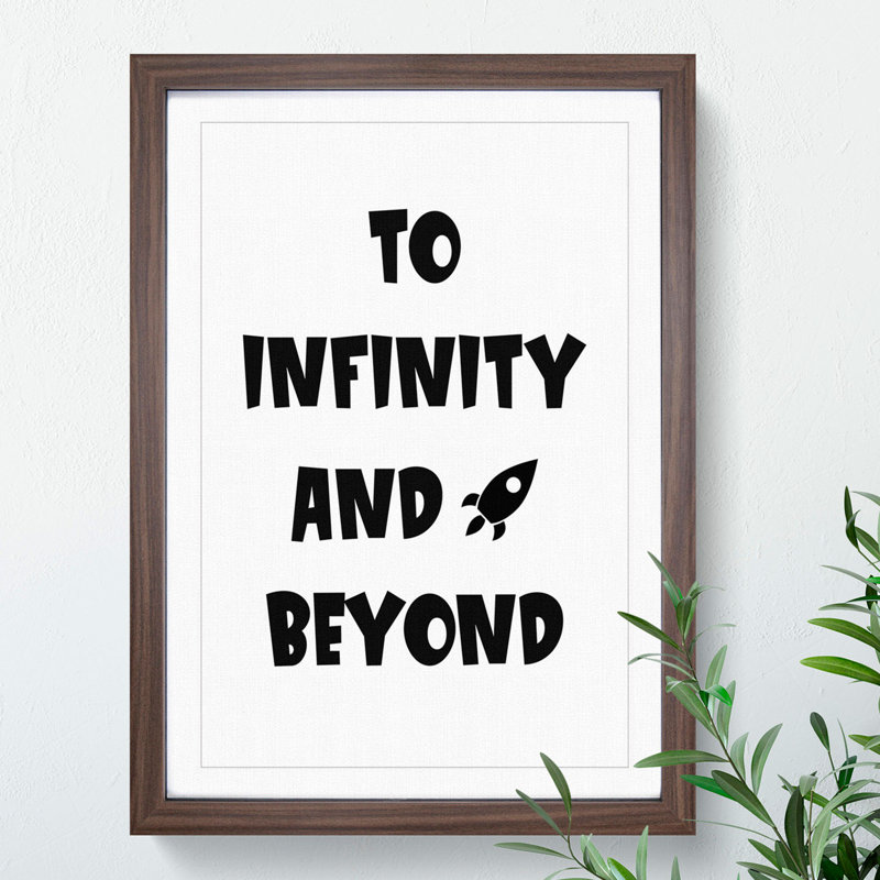 To Infinity and Beyond - Picture Frame Typography, Walnut, 65cm H x 48cm W x 2cm D