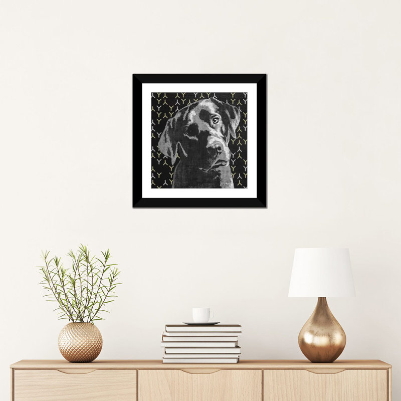 «Lab», reproduction d'impression sur toile, H 24 po x l 24 po x P 1 po, Papier beaux-arts encadré noir, Blanc