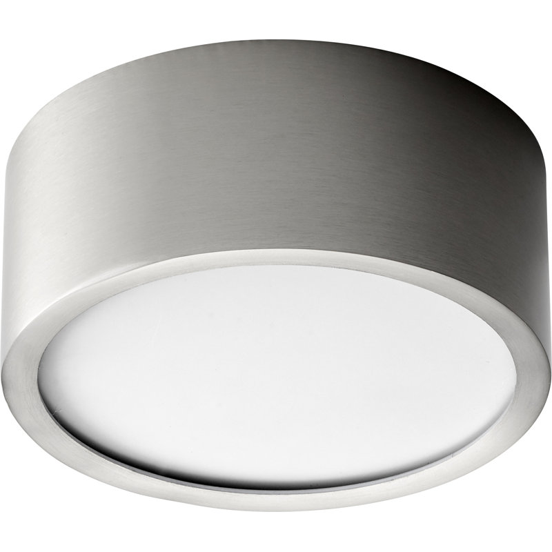 Plafonnier encastré de tambour simple 4,75 po 1 lumières Ima, Nickel satiné