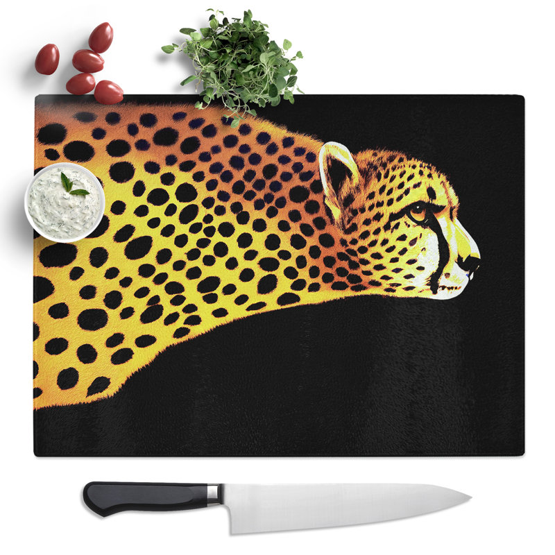 Exclusive Cheetah  Glass Chopping Board