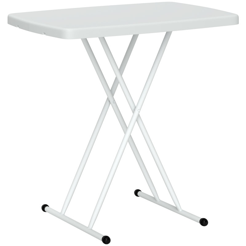 Rectangular Metal Folding Outdoor Side Table , 76cm cm W 50cm cm D, White