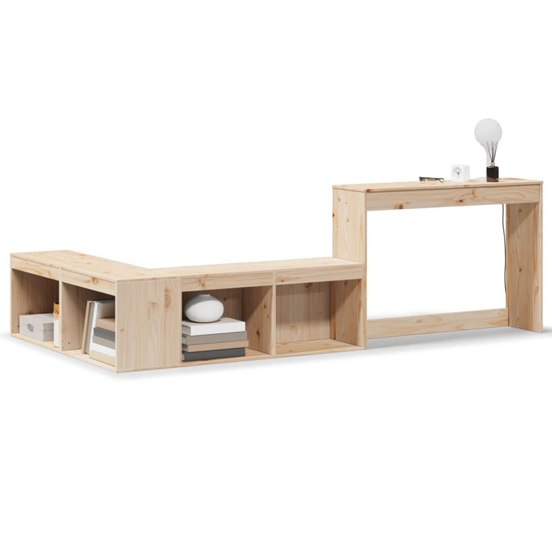 Kimberlee 222cm W Solid Wood Bedside Table, Natural