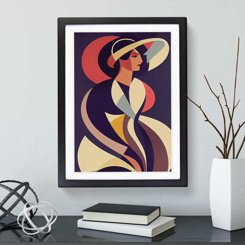 XV1022-5301X Woman No.6 1 Piece Single Picture Frame Wall Art, 64cm H x 46cm W x 2cm D, Black